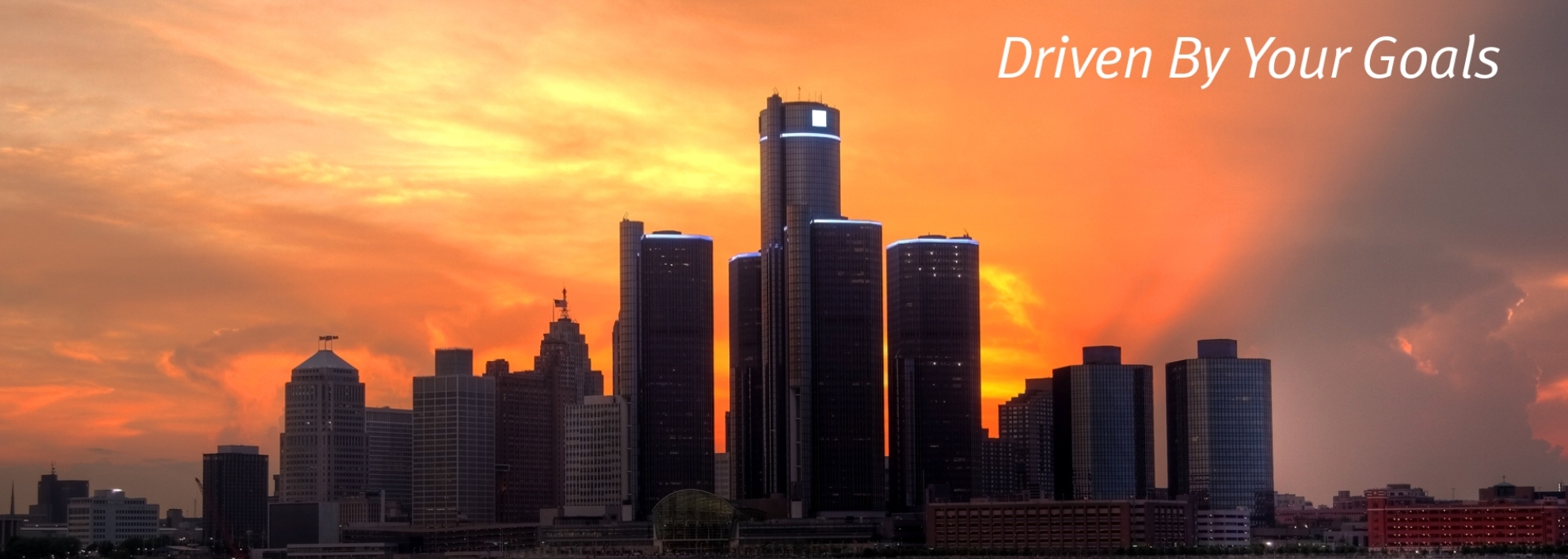 Skylines of Detroit and Los Angeles